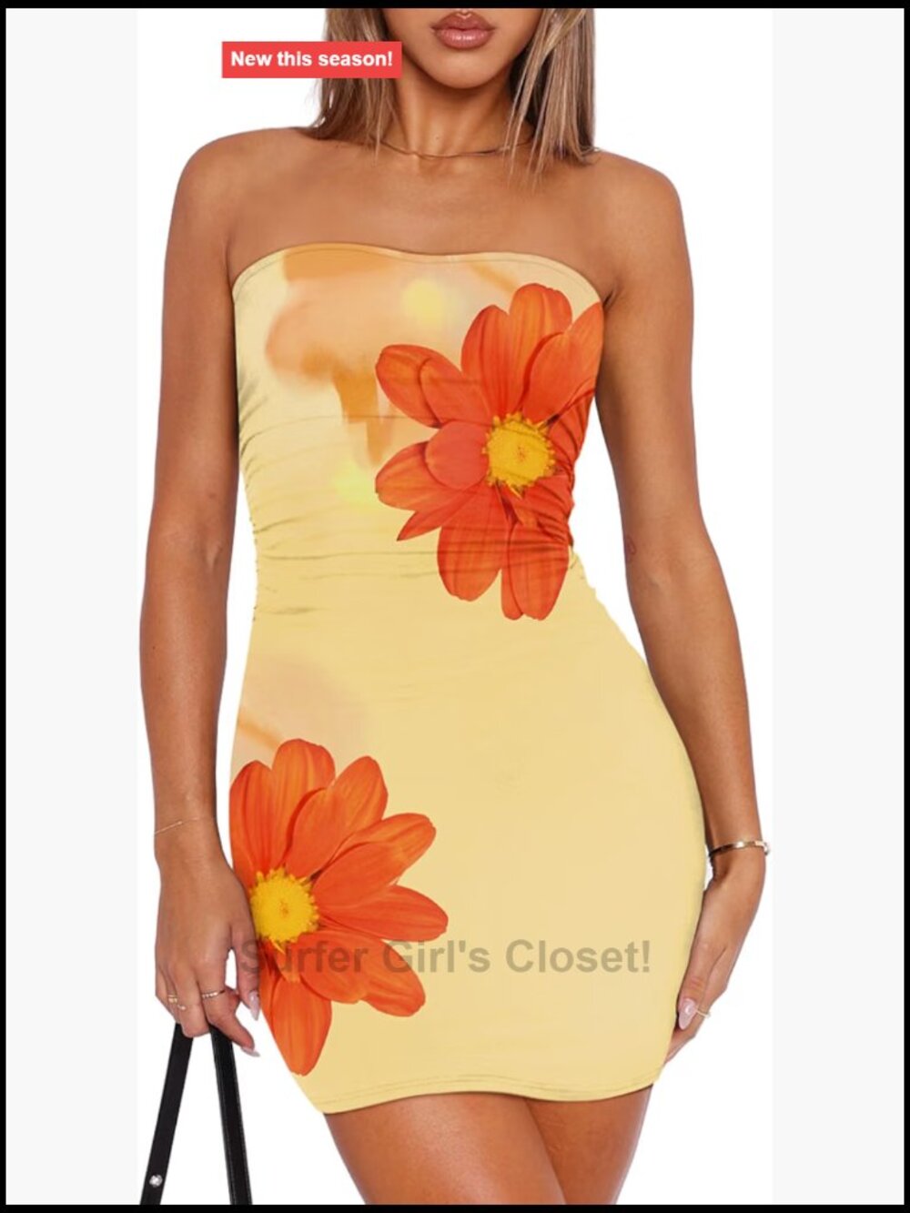 Strapless Ruched Bodycon Mini Dress Summer Club Party